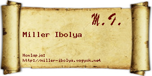 Miller Ibolya névjegykártya